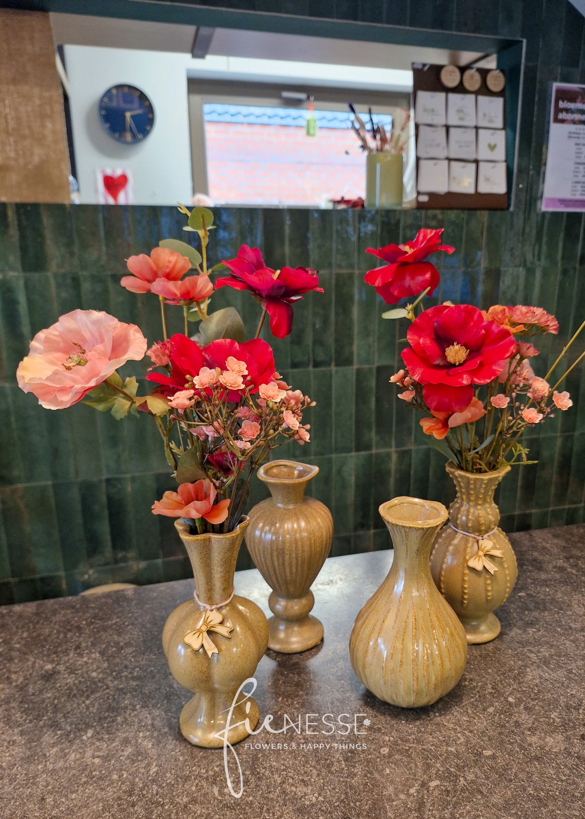 ✿ Mini Vaasjes – Mix Motief met Zijdebloemen