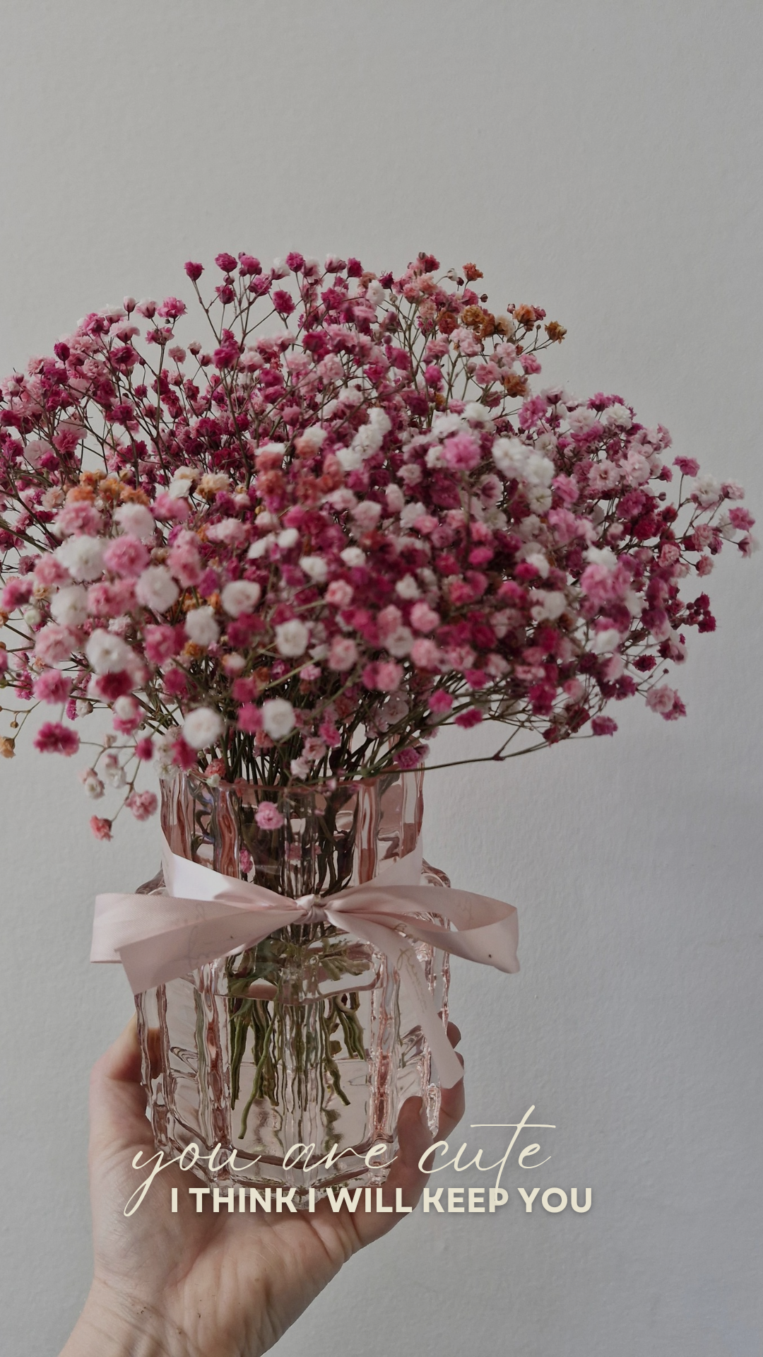 ✿ Rose vaasje opgevuld met 'autumn gyps'